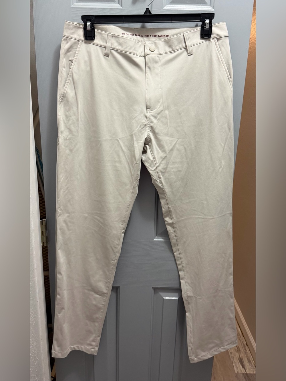 Rhone Commuter Pants Mens 35 Beige Technical Performance Trousers Golf 100161